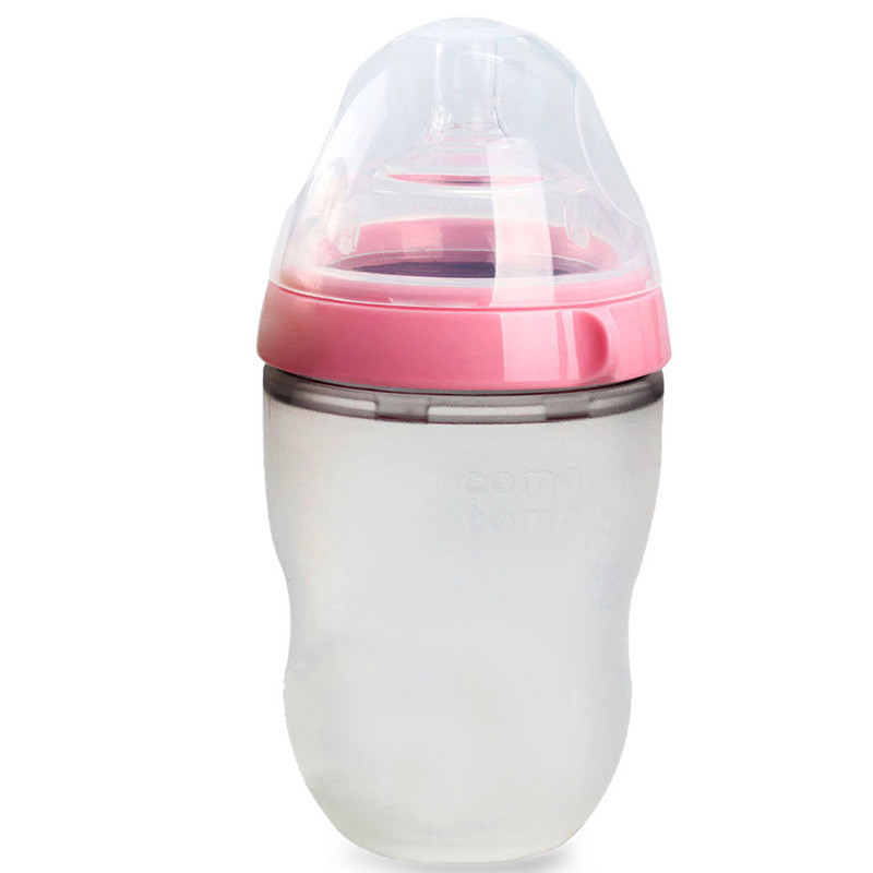 Comotomo/可么多么 EN250TP 婴儿全硅胶奶瓶 粉色 250ML 两个装 美国直采