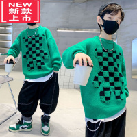 可莉允童装男童毛衣秋冬款2022新款儿童男孩中大童加厚加绒冬季打底衫潮