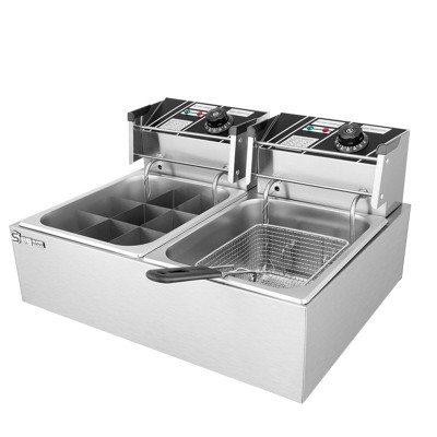 舒蔻 炸炉+关东煮 关东煮机商用9格关东煮机器+炸炉 银色 （单位：台）