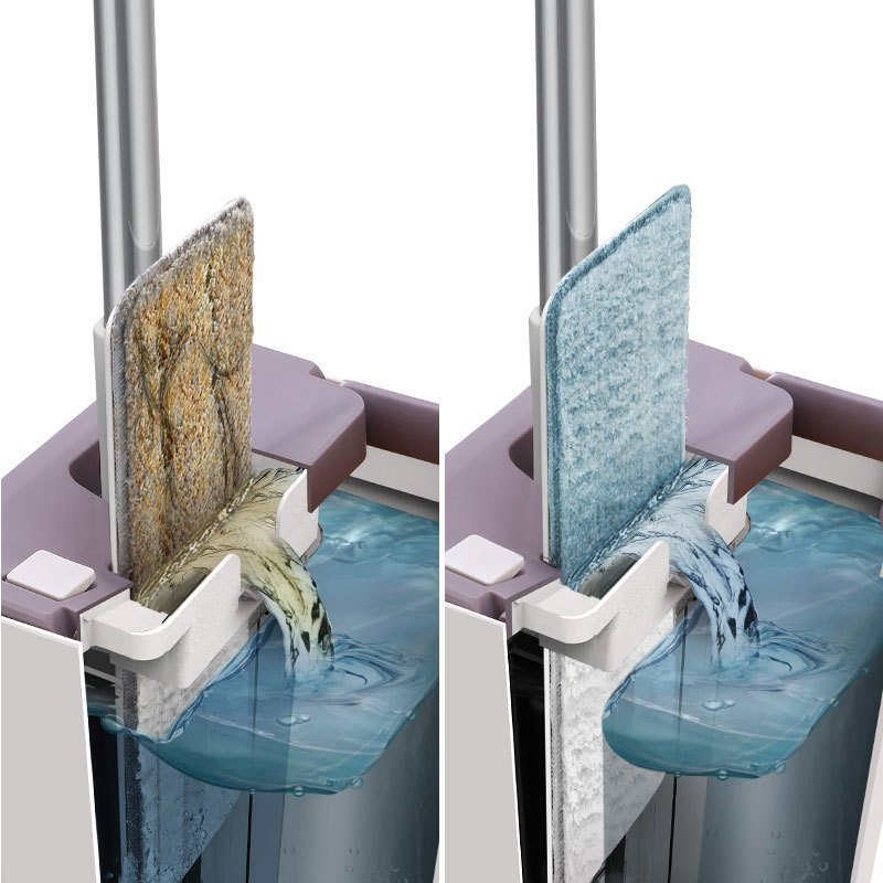 大卫 Z9自刷洗平板拖(标准版)米白色免手洗平板拖把清洁工具墩布干湿两用 单套高清大图