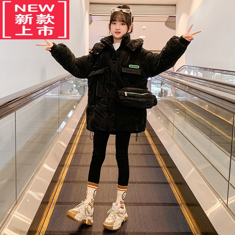 可莉允女童冬装棉衣2022年新款儿童羽绒棉服女大童加厚洋气冬款棉袄外套