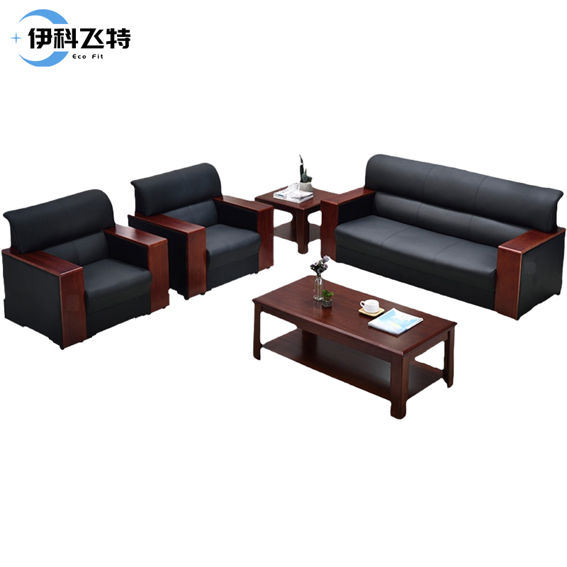 伊科飞特皮质沙发1830*750*830mm+茶几*1+方几*1套高清大图