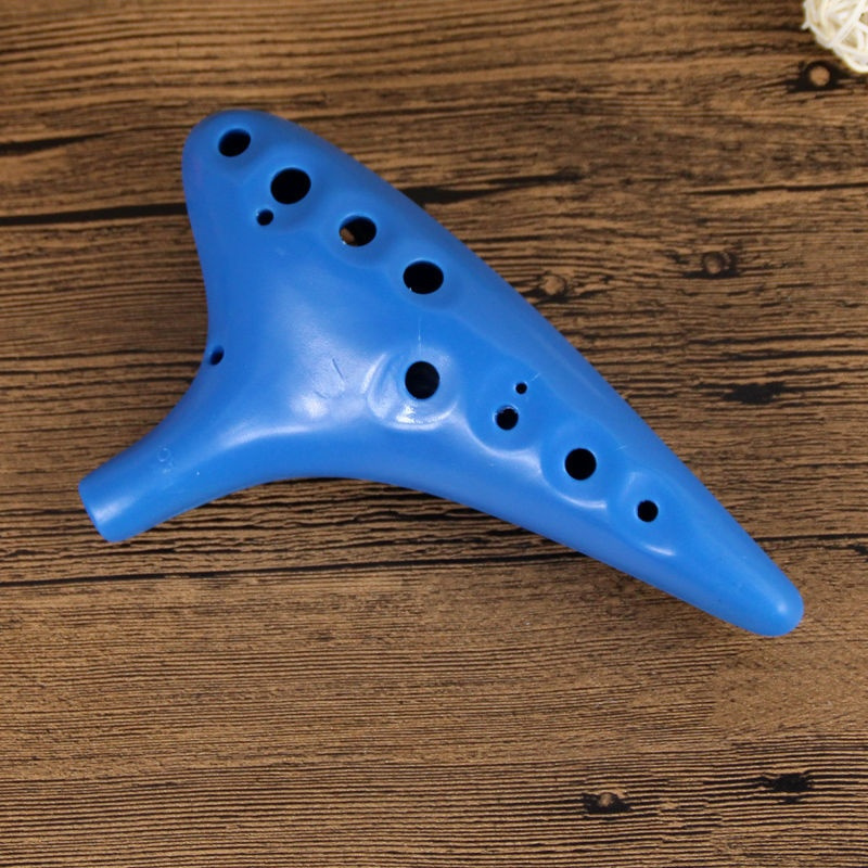 文彦12孔中音c调树脂陶笛十二孔ac调初学塑料陶笛送入门全套配件蓝色