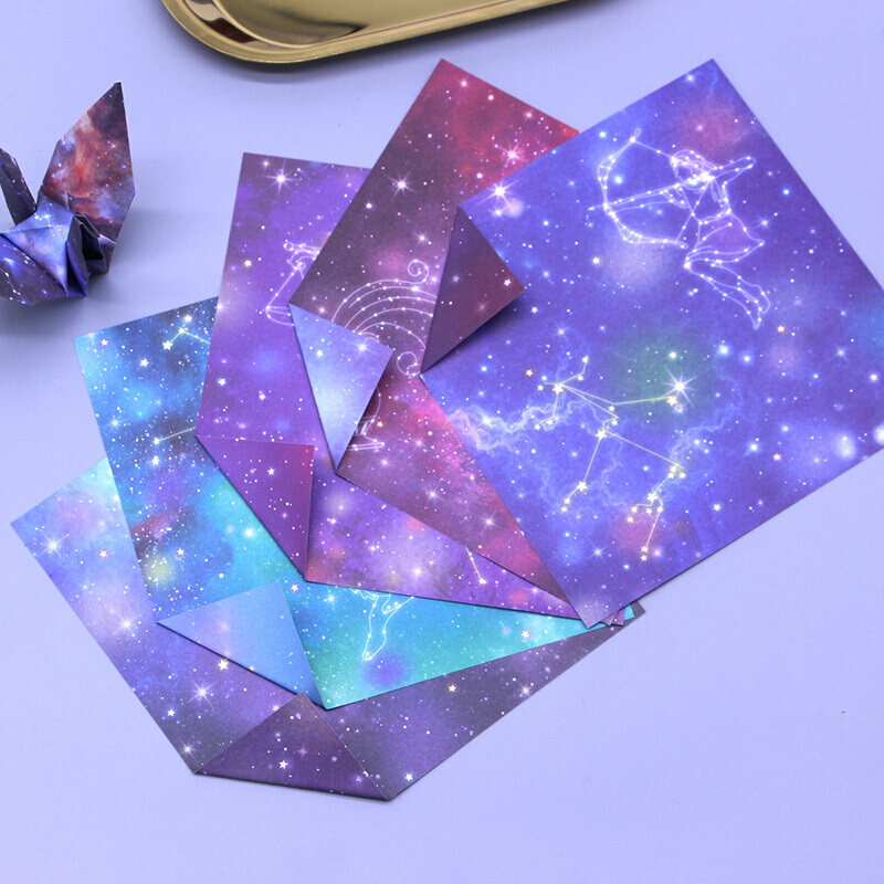 星空纸双面星空星座双面印花宇宙手工折纸材料正方形千纸鹤儿童印花纹
