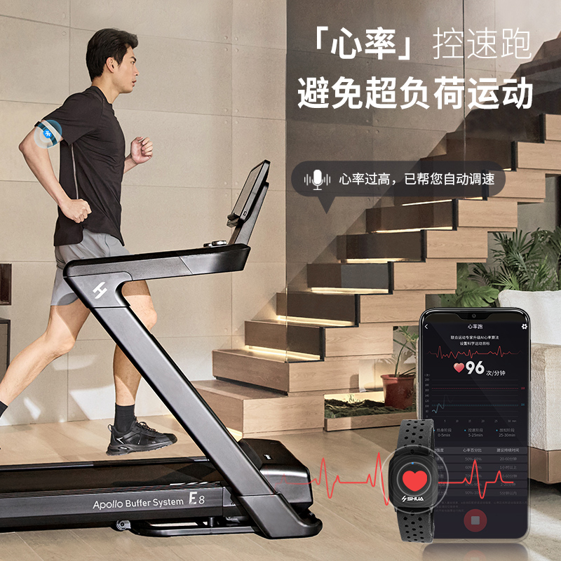 舒华旗舰店E8旗舰新款跑步机家用款宽跑台可折叠室内健身器材T599-经典复刻商用级跑步机高清大图