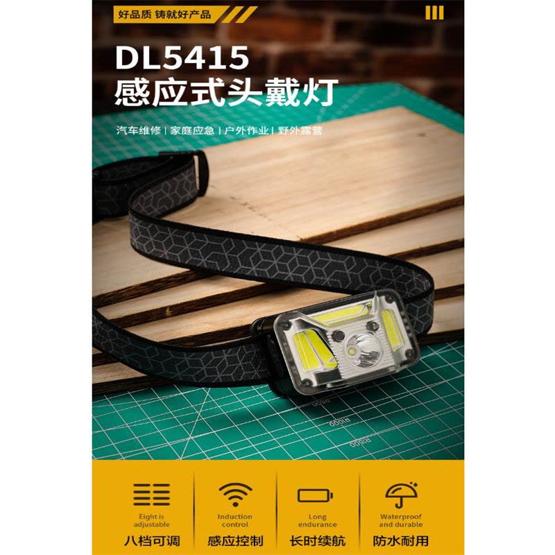 得力(deli)DL5415头戴灯280流明1200mAh感应 2个起订图片