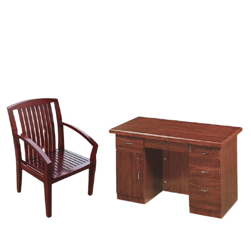 梦强16米免漆办公桌实木七条椅一套mq0047办公桌椅套装棕色视频