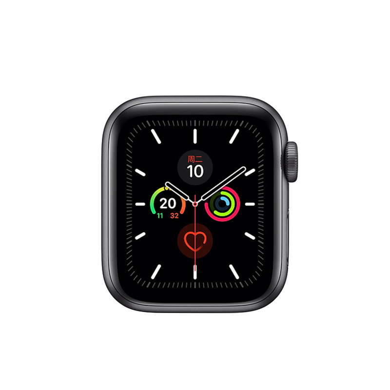 applewatchseries5苹果智能手表44mmgps蜂窝版银色铝金属表壳白色运动