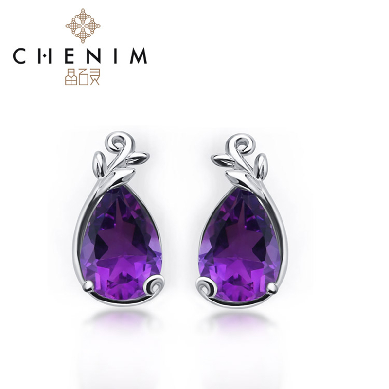晶石灵 Chenim 宝石耳饰0401000016839 晶石灵宝石紫晶耳环耳钉紫水晶耳