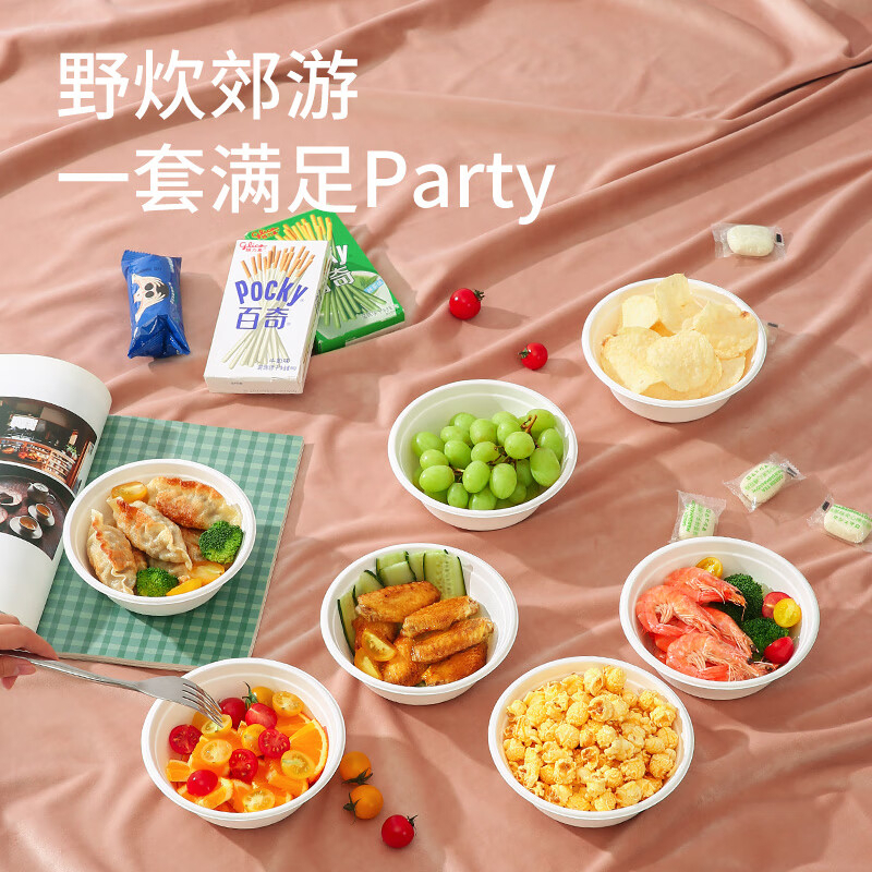 美丽雅 甘蔗桨小碗10只入(350ML) BDZSSC高清大图