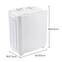 威力 (WEILI) XPB82-8207S 8.2公斤半自动洗衣机 双缸家用 双电机双动力 双桶大容量 灰色
