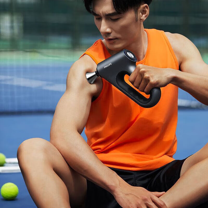 飞利浦(PHILIPS)筋膜枪肌肉静音按摩器颈椎自动电动男女按摩枪 PPM3202G 灰色