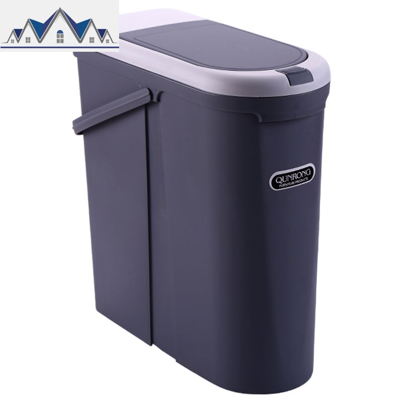 创意垃圾桶带盖家用卫生间大弹盖式厕所客厅有盖浴室夹缝北欧纸篓 三维工匠高清大图