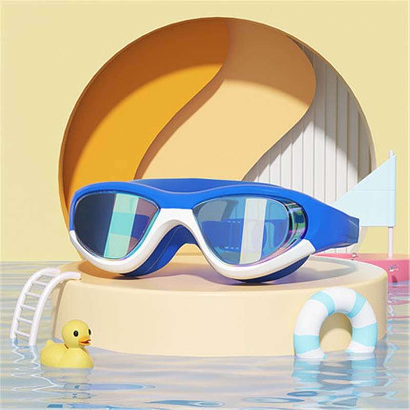 佑游儿童泳镜男童防水防雾游泳眼镜装备女童大框泳帽游泳镜套装女视频