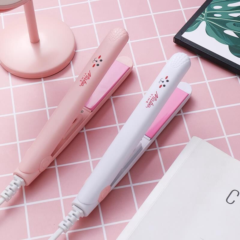 迷你小夹板直发棒直板夹直发内扣外翻刘海迷你玉米夹玉米烫电夹板粉色