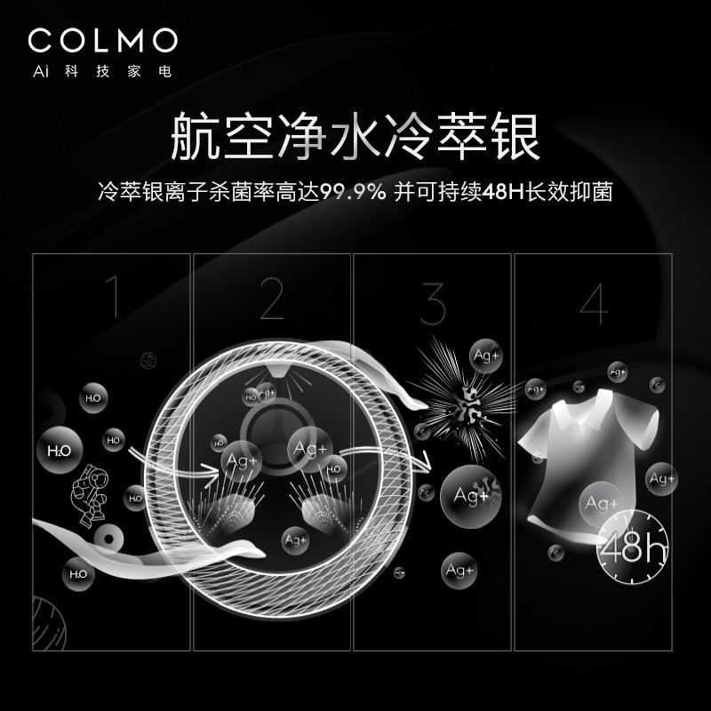 COLMO太空舱10+5公斤滚筒子母分舱洗冷萃银除菌 双向智能投放 分区同洗同脱 CLDG15T