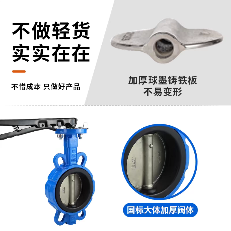 晟宏德 手柄对夹蝶阀 DN125 个高清大图