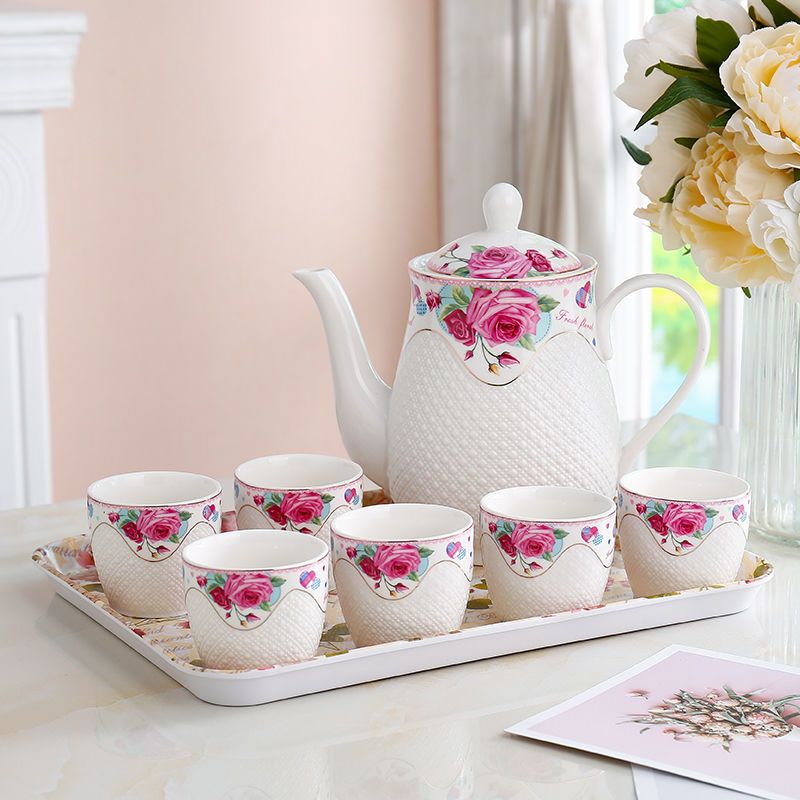 欧式茶具套装家用整套茶杯陶瓷水具套装茶壶大容量冷水壶水杯套装