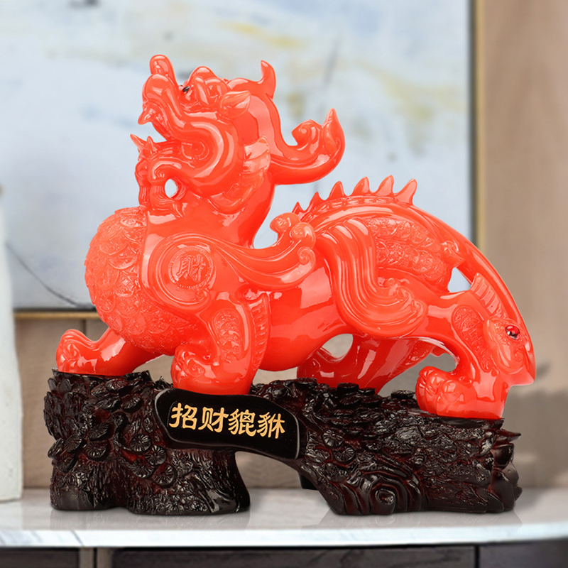 添福运 树脂摆件工艺品家居客酒柜装饰品玄关客厅酒柜小装饰品摆件办公室装饰店铺装饰开业礼品乔迁礼品收银台装饰品招财貔貅