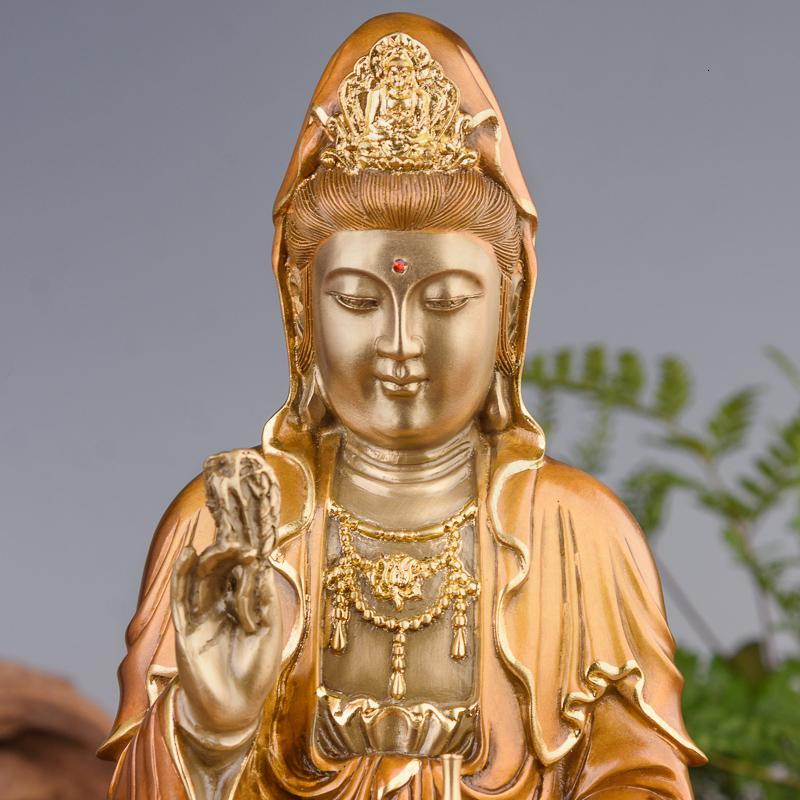 美帮汇观音佛像供奉客厅 铜柳枝观世音菩萨佛像家用高清大图