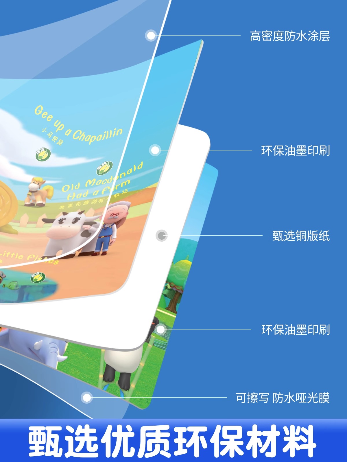 [点读书]英文儿歌100首+宝宝学唱童谣300首 [正版]英语启蒙早教有声书读英文儿歌童谣100首发声书会说话的早教有声高清大图