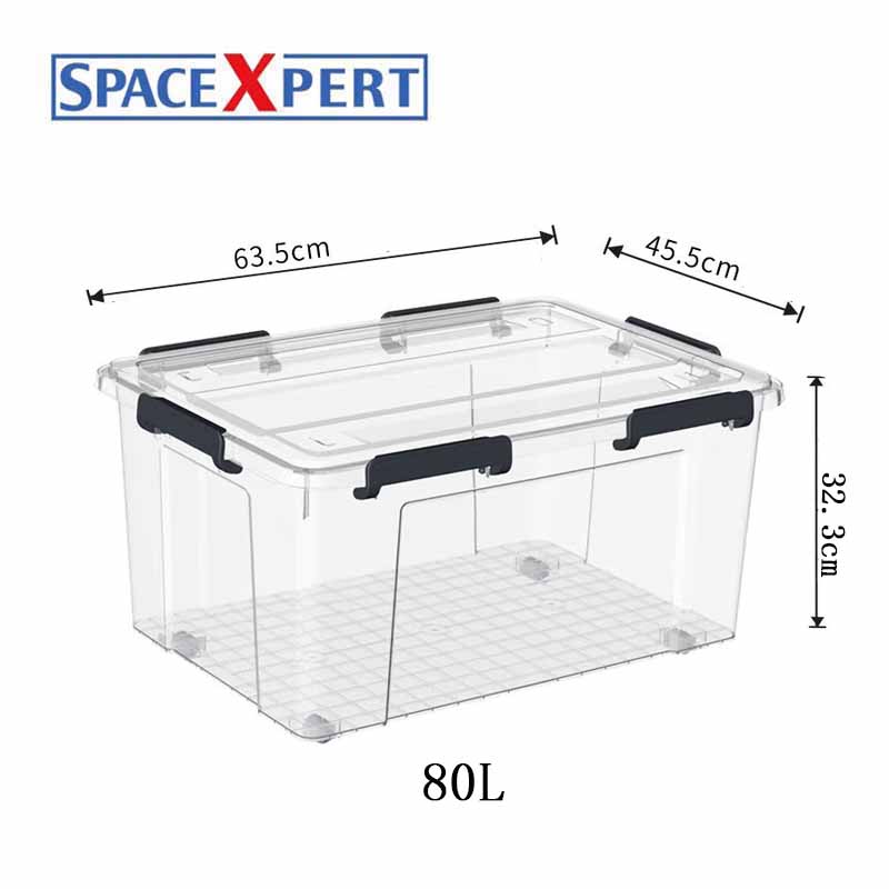 空間専門家(SPACEXPERT) 硅胶密封塑料收纳箱80L透明 密封箱高清大图