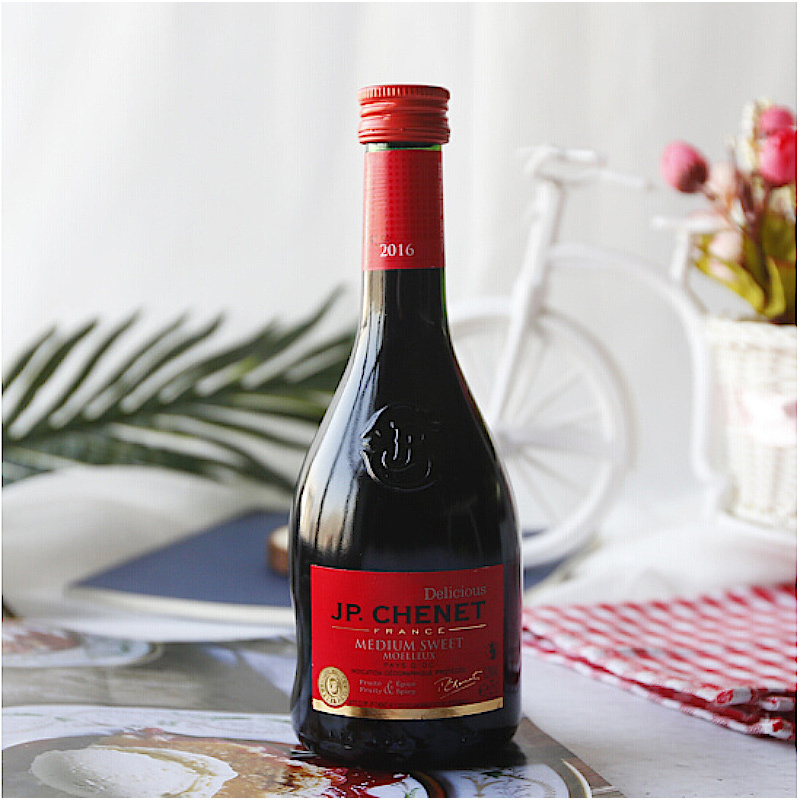 法国原瓶进口香奈jpchenet甜蜜系列女士半甜型红葡萄酒250ml单支