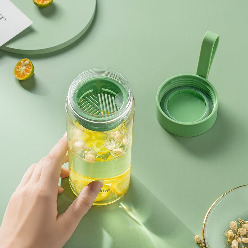 苏泊尔塑料杯510ml随行大容量便携抹茶绿KC51HB10高清大图