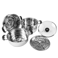 苏泊尔(SUPOR) 蒸锅 易存储三层复底蒸笼 明火电磁炉适用锅具26CM SZ26B3