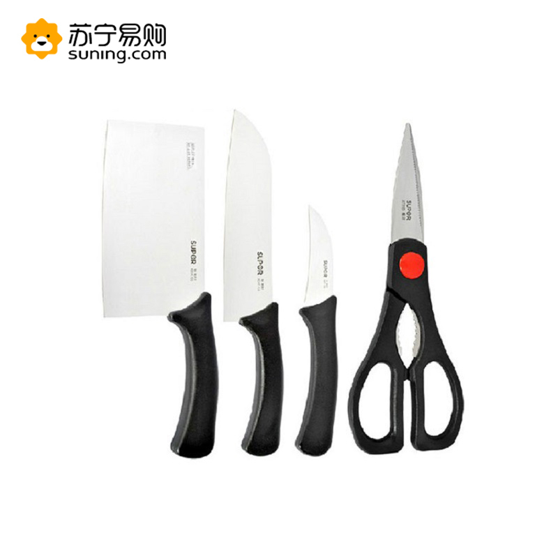 PY苏泊尔 经典刀具五件套TK1608Q(160mm片刀+180mm熟食刀+75mm果皮刀+剪刀+刀座)