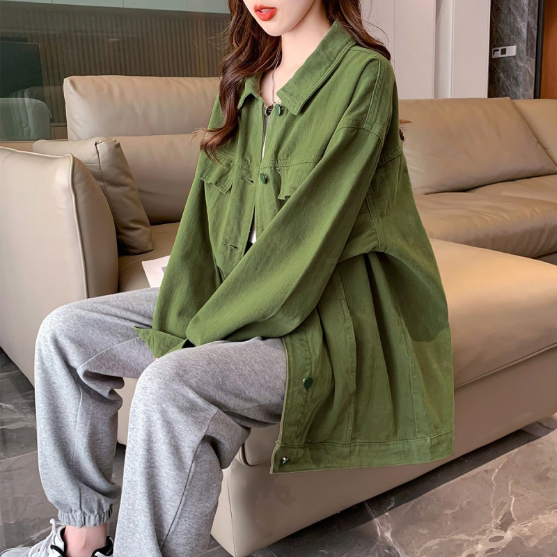 唐狮 |春季新款女净色磨毛斜纹外套潮酷科技休闲百搭上衣女