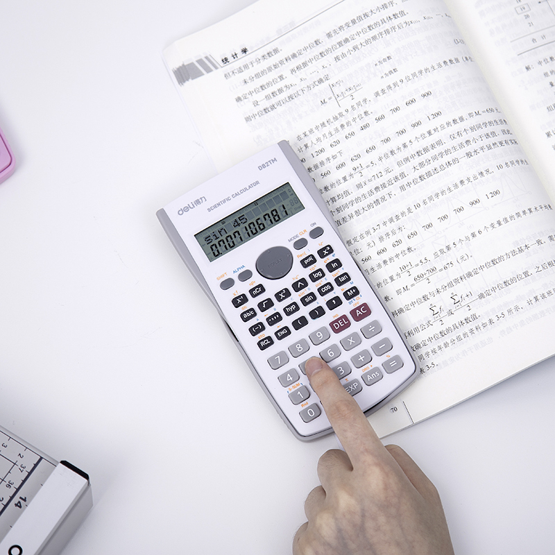 得力 D82TM-LAN函数计算器多功能学生用科学计算机考试专用大学会计金融可爱便携大学生中学生中级会计复数统计学