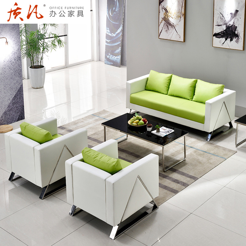 质凡办公沙发西皮沙发接待沙发现代简约商务沙发休闲办公沙发组合高清大图