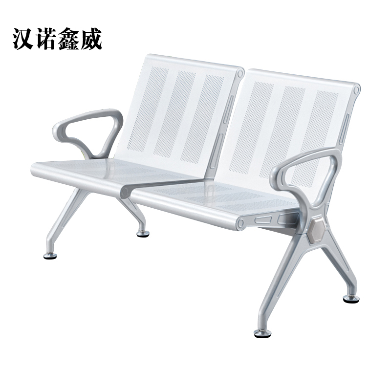 汉诺鑫威三人位加固排椅医院候诊椅输液椅休息联排公共座椅机场椅等候椅不锈钢升级版两人位(无皮垫)