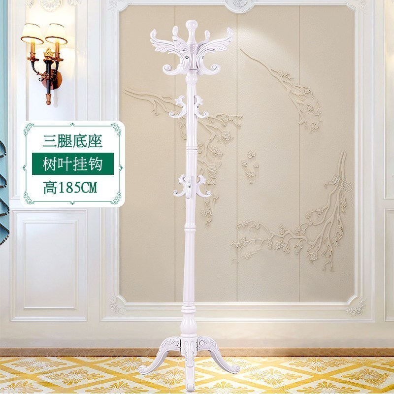 汐岩衣架落地卧室家用挂衣服架子立式大衣架简易单杆式宿舍实木衣帽架 三腿-白象-808大