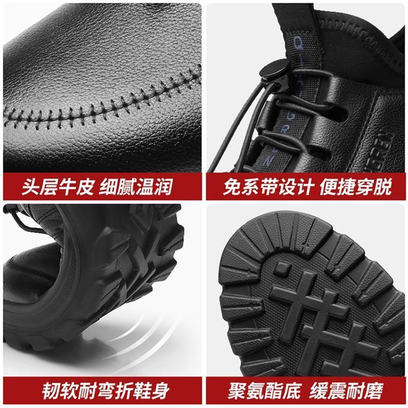 聚盛恒远女鞋头层牛皮黑色通勤工作鞋