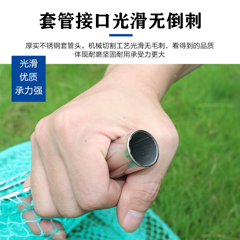 鱼网兜抄网头闪电客不锈钢捞鱼网头大物小眼细网圈杆鱼具钓鱼配件