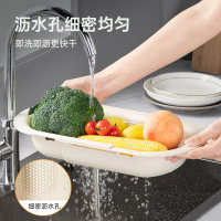 炊大皇伸缩沥水架家用洗菜盆洗碗池置物架大容量漏水滤水蓝