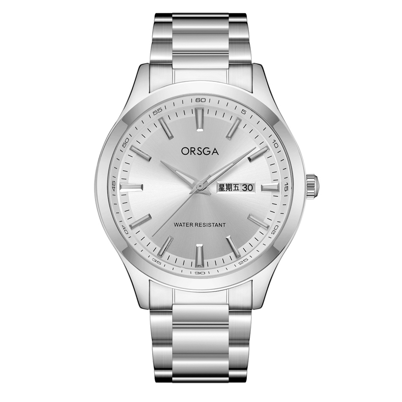 ORSGA手表男简约男士手表双日历时尚休闲经典学生男表石英表腕表1165G