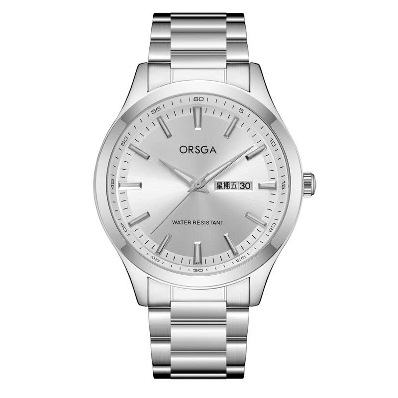 ORSGA手表男简约男士手表双日历时尚休闲经典学生男表石英表腕表1165G图片