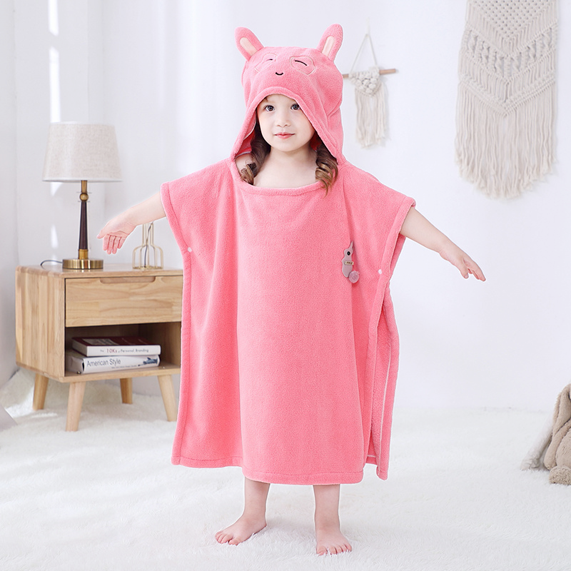 儿童浴巾斗篷带帽012岁宝宝浴巾浴袍动物卡通婴儿披风