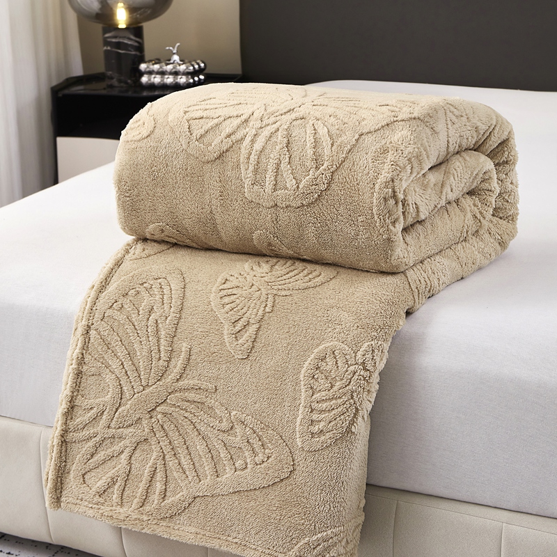 约克罗兰四季毛毯冬季双人加厚保暖200*230cm学生宿舍保暖毛毯塔芙蓉提花素雅毯高清大图