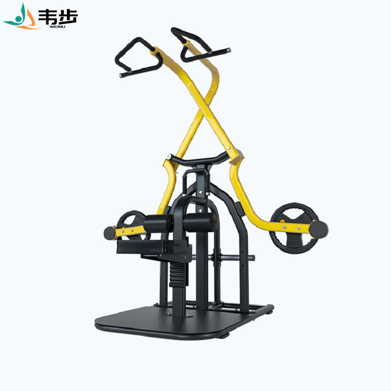 韦步商用剪刀高位下拉训练器多功能分动式双轨交叉坐姿高拉健身房专用(剪刀高位下拉训练器裸机+80KG杠铃片)高清大图