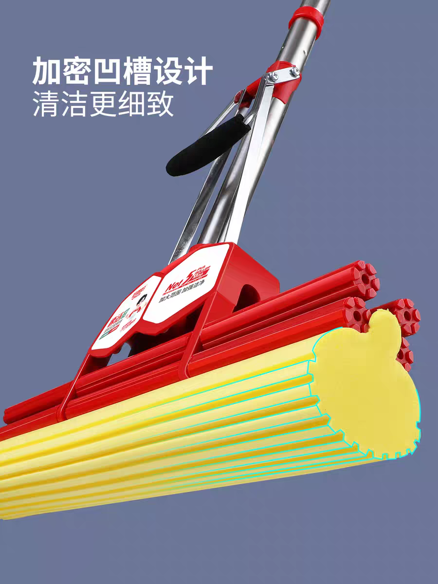 好媳妇海绵拖把家用2022新款吸水胶棉式挤水大号拖把一拖免手洗净高清大图