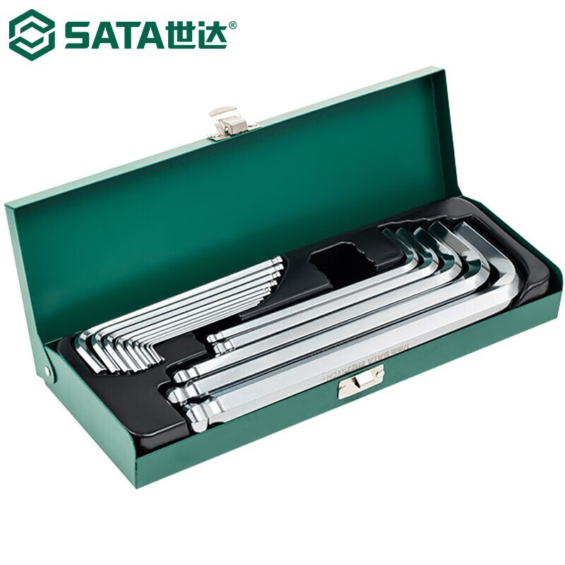 世达14件加长球头内六角扳手工具箱 09141高清大图