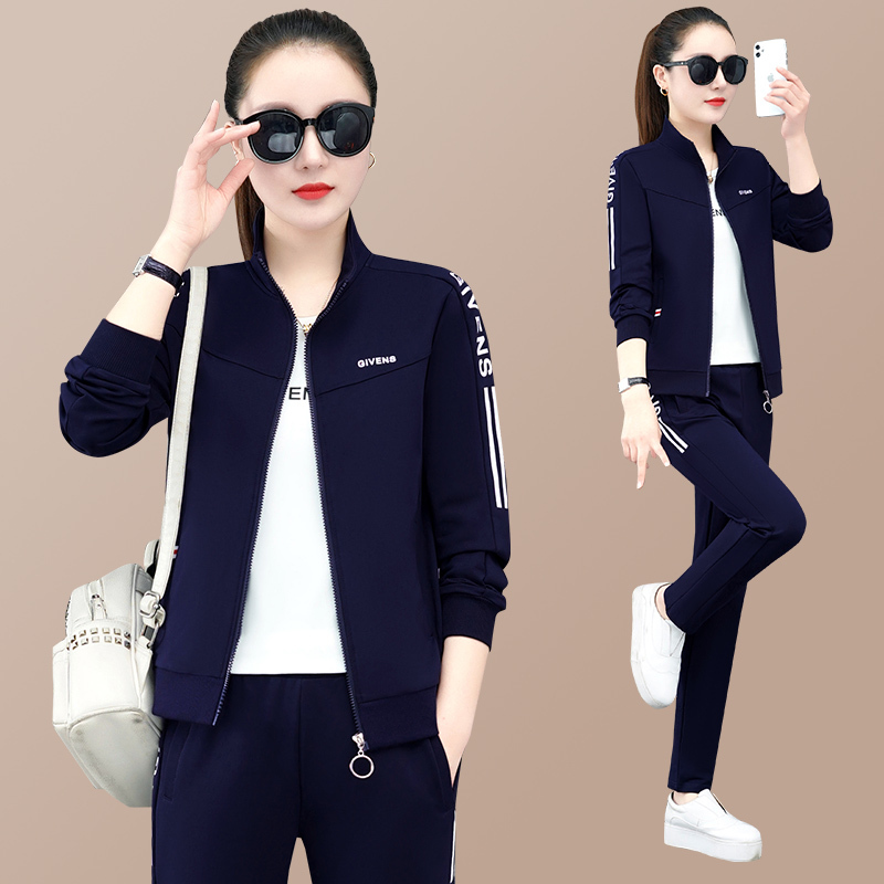 运动套装女春秋2022新款女装时尚休闲卫衣三件套韩版户外跑步服团购外套
