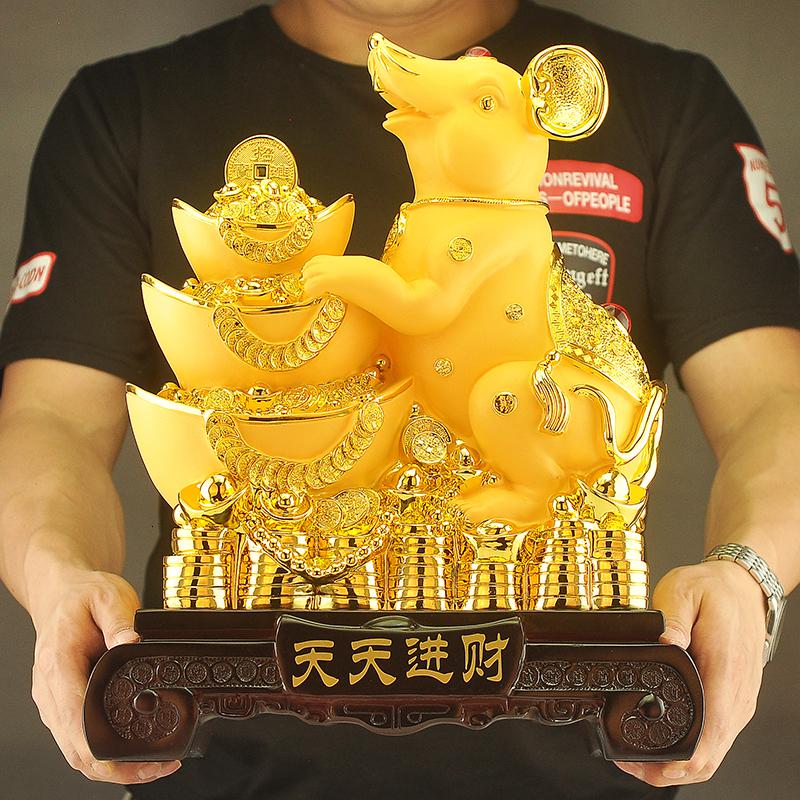 美帮汇金鼠摆件十二生肖新年礼品鼠鼠年物酒柜办公室装饰品高清大图