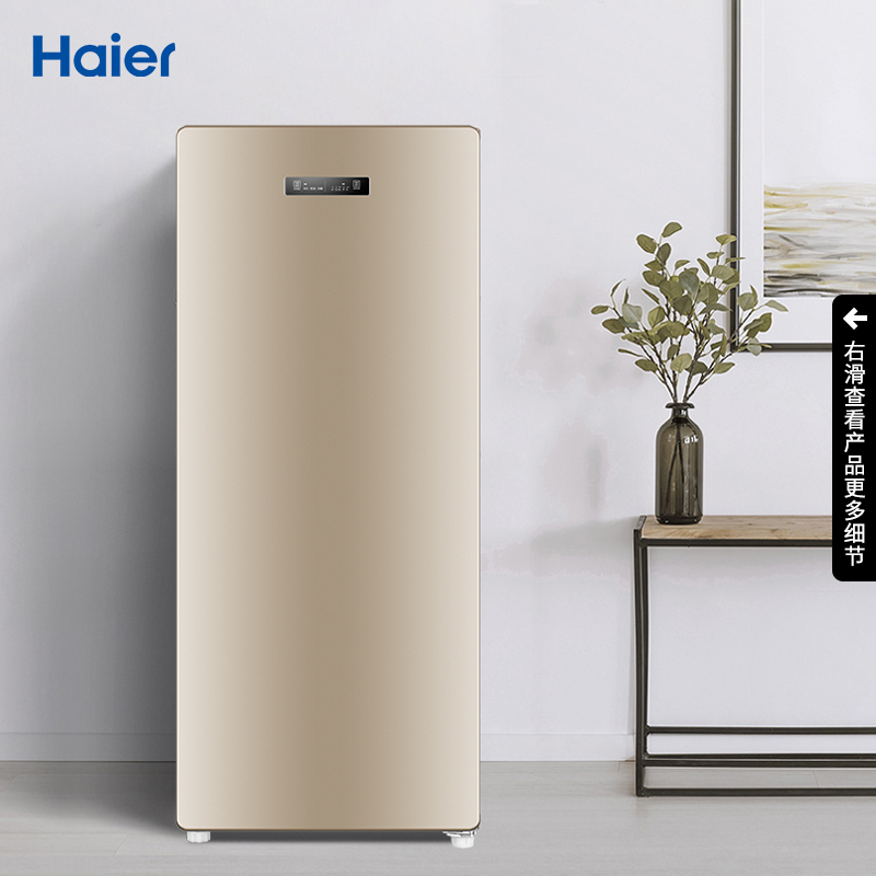 海尔haier立式小冰柜138升家用风冷无霜电脑控温冷藏冷冻转换柜侧开门
