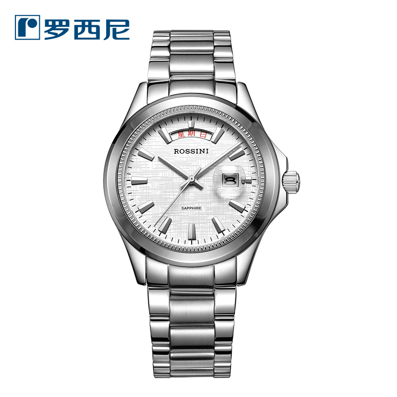 罗西尼(rossini)手表 雅尊商务系列不锈钢石英男表 snr5393