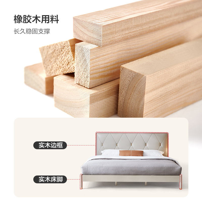 全友家居轻奢高箱床 小户型家用储物床 主卧室双人床板式床